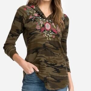 Johnny Was Hulda Raw Thermal Camouflage Hoodie